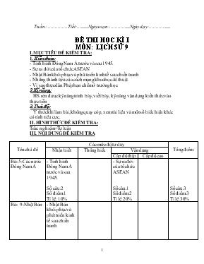 Đề thi học kì I môn lịch sử 9